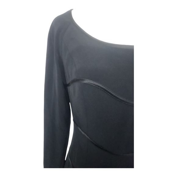 Vintage Niteline Black Formal Evening Gown Mermaid Flare Hem Long Sleeves Size 6 - Picture 9 of 10